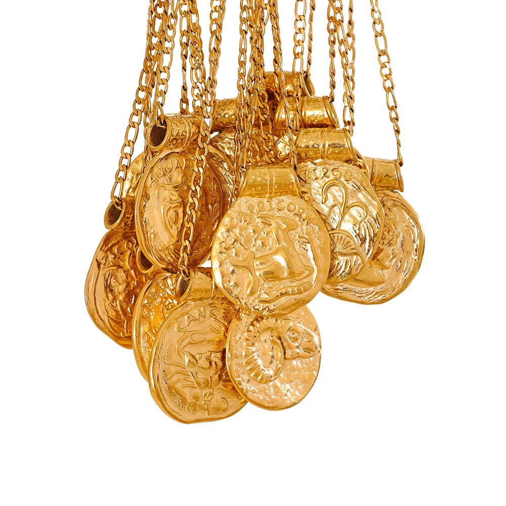Naszyjnik z monetą zodiaku